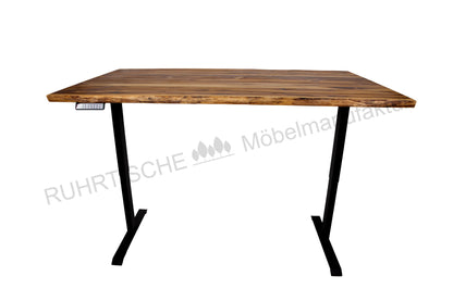 Schreibtisch Teak Massivholz 200 x 100 - elektrisch höhenverstellbar