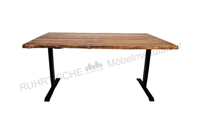 Schreibtisch Teak Massivholz 200 x 100 - elektrisch höhenverstellbar